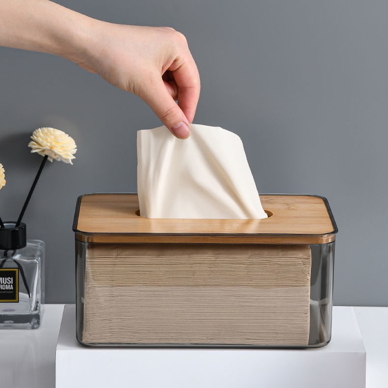 Hộp Đựng Khăn Giấy Trong Suốt Thiết Kế Đơn Giản Phong Cách Bắc Âu Cao Cấp