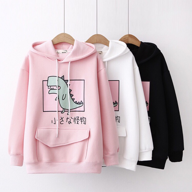 Áo Hoodie nỉ chất nhật in hình khủng long cute TP19