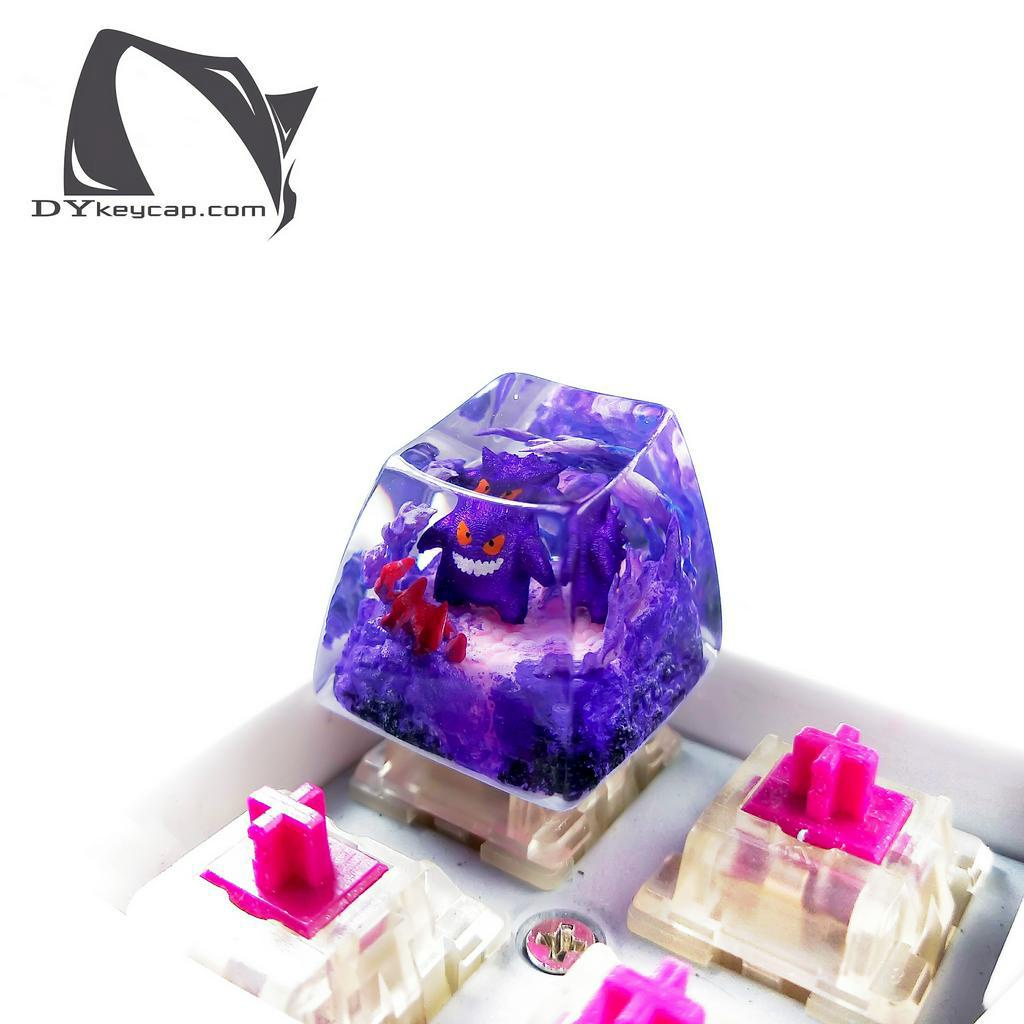 Nút bàn phím Pokemon, nút bàn phím Gengar, Bàn phím nhân vật hoạt hình - Gengar keycap, POKÉMON Artisan Keycap