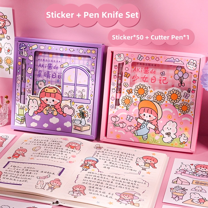 Bộ sticker Dán Trang Trí Sổ Tay diy Dành Cho Bé Gái
