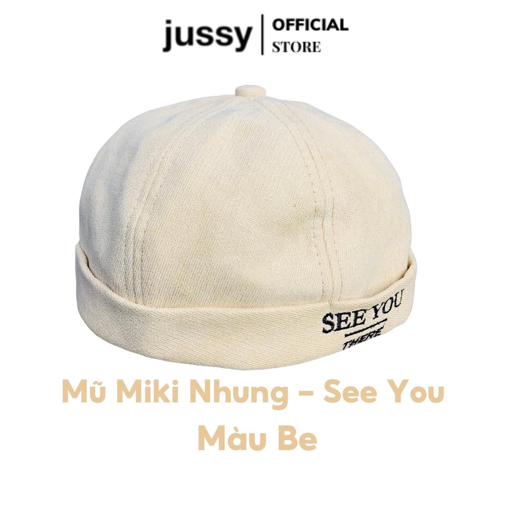 Mũ Miki Hat See You Jussy Fashion Chất Vải Nhung Mịn Kiểu Mũ Nồi Thủy Thủ Có Khóa Da Tăng Giảm Sành Điệu