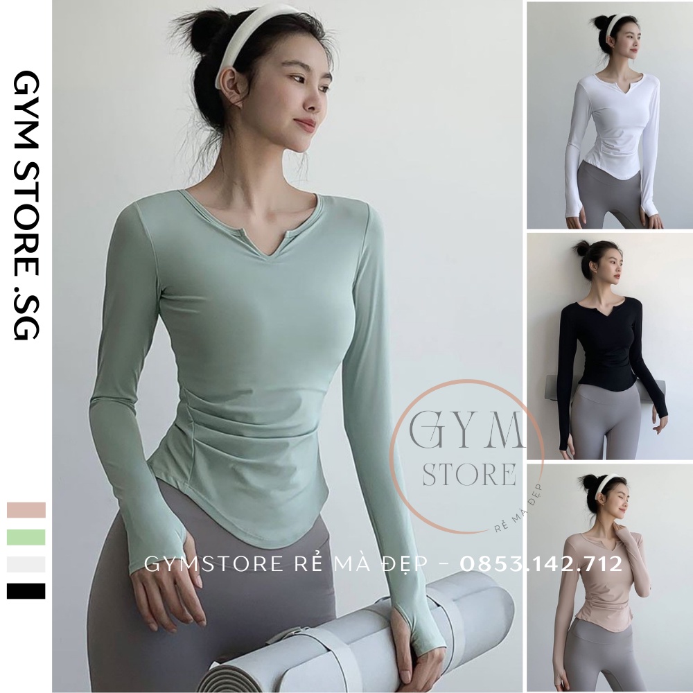 Áo Thun Ôm Body Dài Tay Thể Thao Nữ Tập Gym Yoga ❤️𝐇𝐀̀𝐍𝐆 𝐗𝐈̣𝐍❤️ Tôn Dáng Siêu Mềm Mịn Thoáng Mát 𝑮𝒀𝑴𝑺𝑻𝑶𝑹𝑬 228