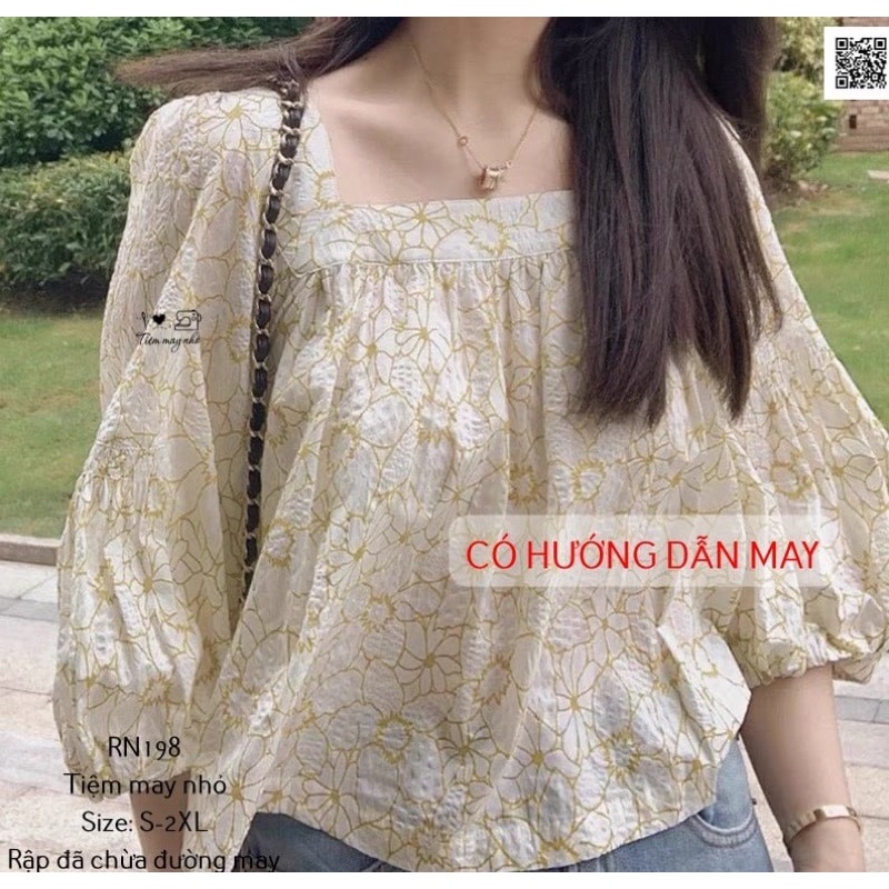 RN198_Rập giấy may áo nữ cổ vuông