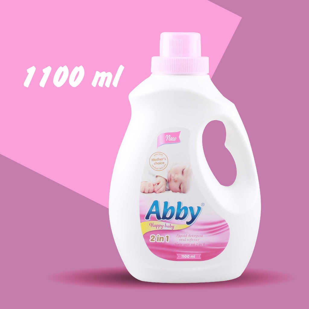 Nước giặt xả mẹ và bé ABBY 1100ml an toàn cho bé