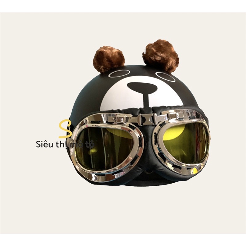 Mũ Bảo hiểm Phượt 1/2 Gấu Brown