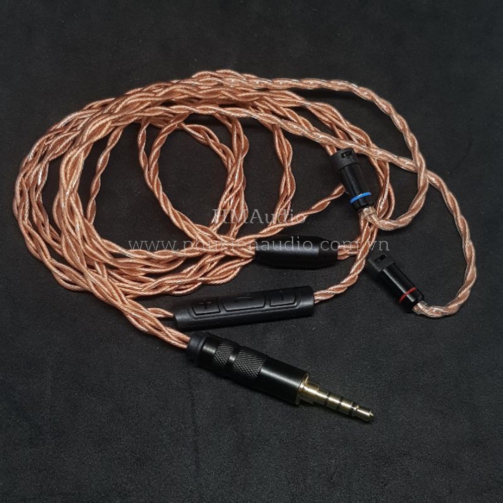 Dây tai nghe đồng OFC 1.2mm tết 4 - Sennheiser IE80/ IE80s