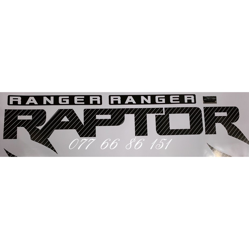 Tem Dán Sườn Xe Ranger Raptor Cho xe Màu Đen