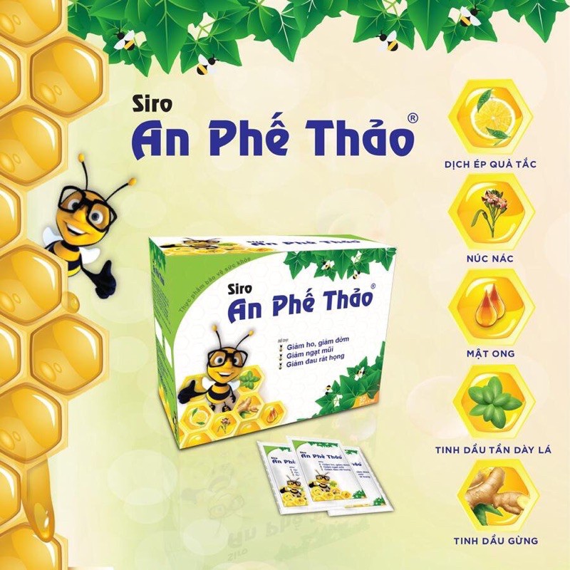 Siro ho An Phế Thảo chiết xuất từ thành phần thiên nhiên, giảm ho, long đờm, giải cảm, an toàn cho bé