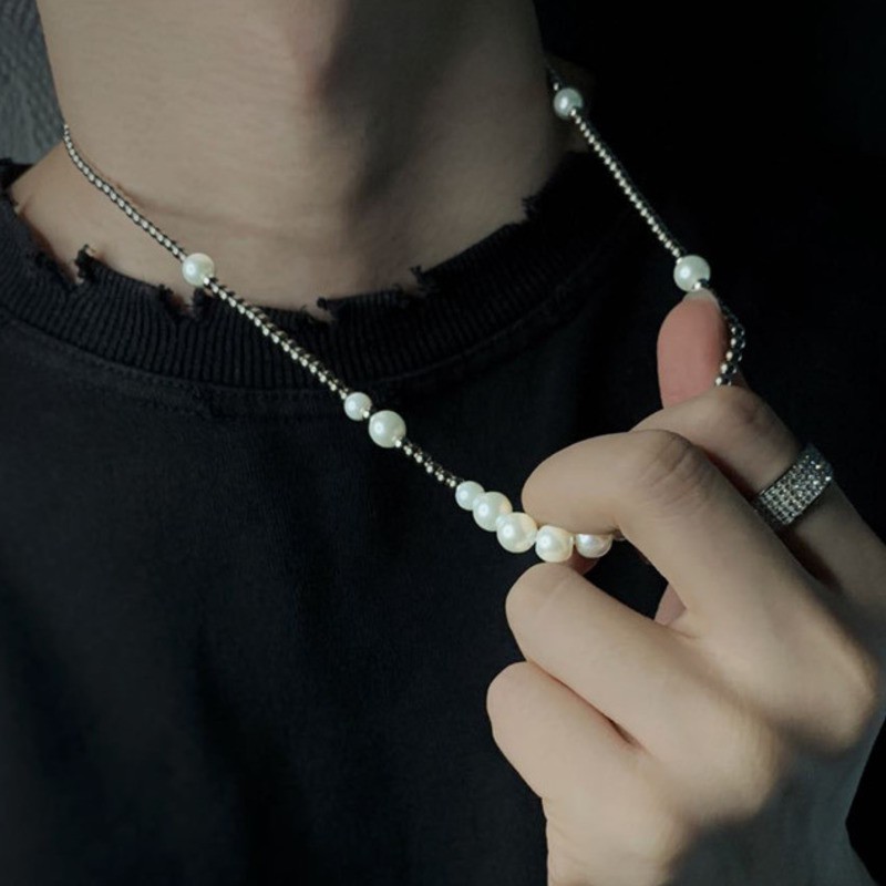 Dây chuyền thép titan dạng xỏ hạt phong cách hiphop đường phố