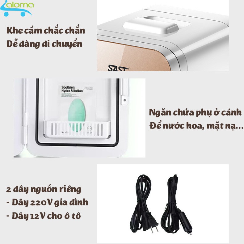 (Bh 1 năm) Tủ lạnh mini 12 lít SAST ST12L 2 chế độ làm lạnh hâm nóng cho gia đình và trên ô tô hiển thị nhiệt độ