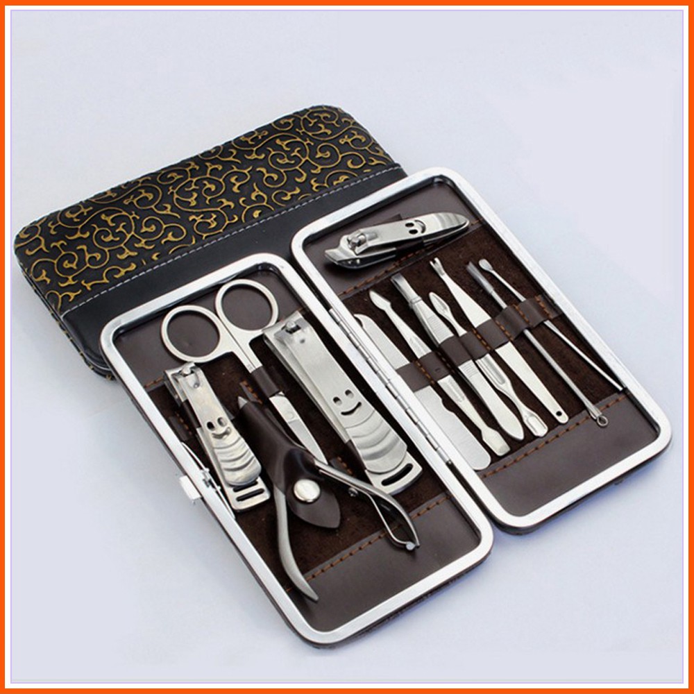 Bộ cắt móng tay 12 món thép inox không gỉ, sắc bén nhỏ gọn
