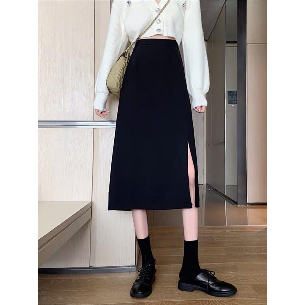 💃 Chân Váy Midi Nữ Dài Xẻ Vạt Cạp Cao Dễ Phối Dễ Mặc Siêu Xinh | BigBuy360 - bigbuy360.vn