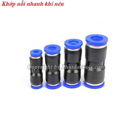 Khớp nối nhanh dây hơi khí nén dạng thẳng,chữ T,chữ thập-Nhựa PE cao cấp-Size 6-8-10-12