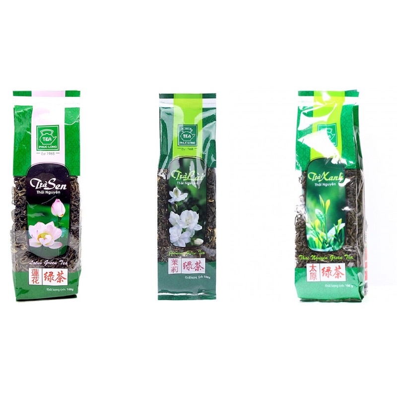 Trà Thái nguyên Phúc long 100g (trà lài, trà sen, trà xanh)