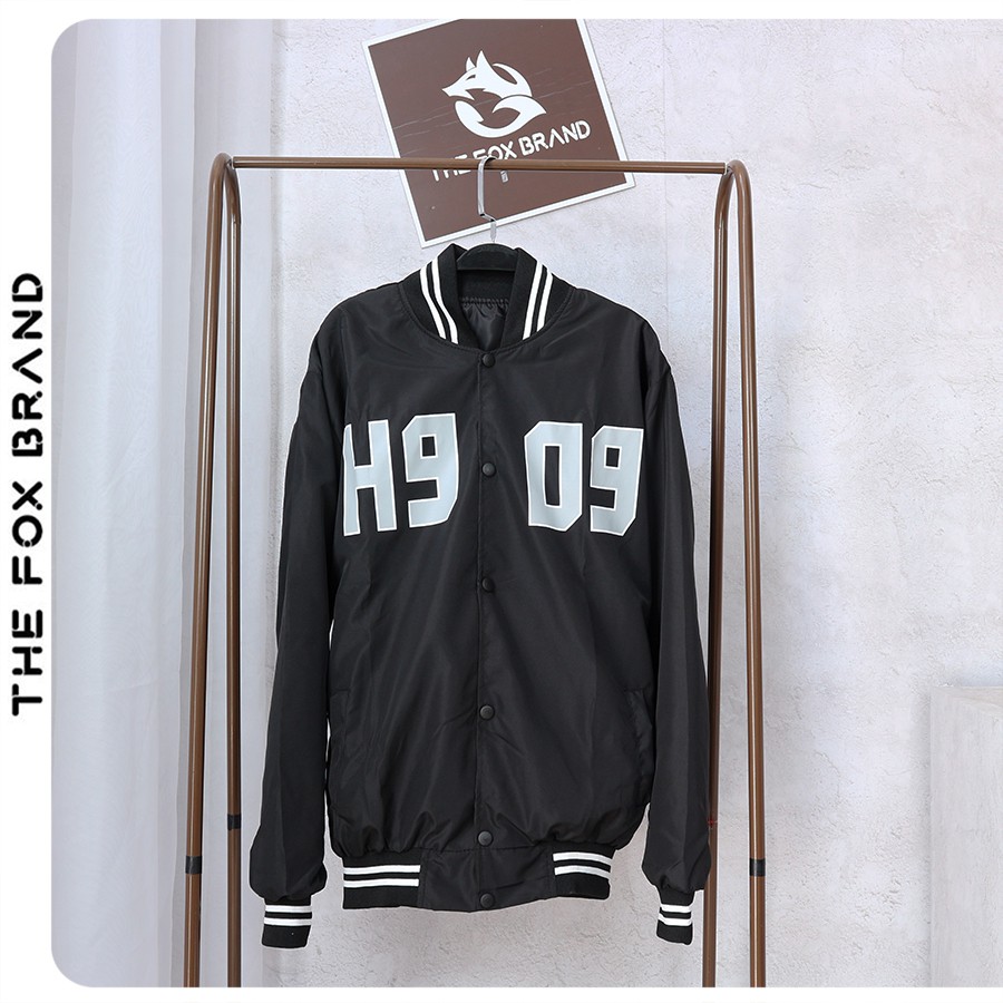 Áo Bomber , Áo khoác bóng chày THE FOX chất dù 2 lớp dáng Unisex Form rộng in hình H909