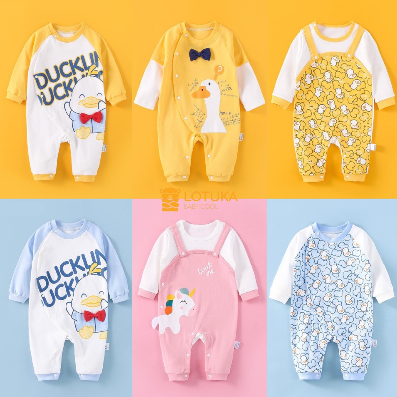 Body Dài Tay cho Bé mẫu quần áo trẻ em sơ sinh hình Thú Voi Xanh chất Cotton Mềm Mịn từ 3-12kg