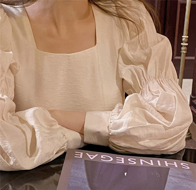 Xiaozhainv Áo Nữ XIAOZHAINV Tay Dài Cổ Vuông Thời Trang Thanh Lịch