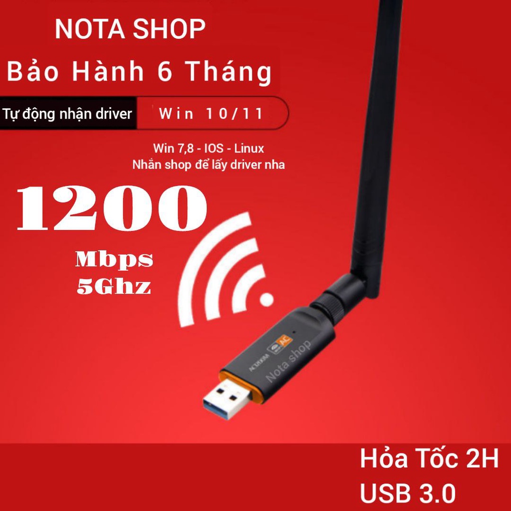 [Hỏa Tốc -BH 6 TH] USB WiFi PIX LINK 600Mbps Anten đôi - Thu sóng WiFi 5G hz cho PC máy bàn Laptop, thay thế card WIFI