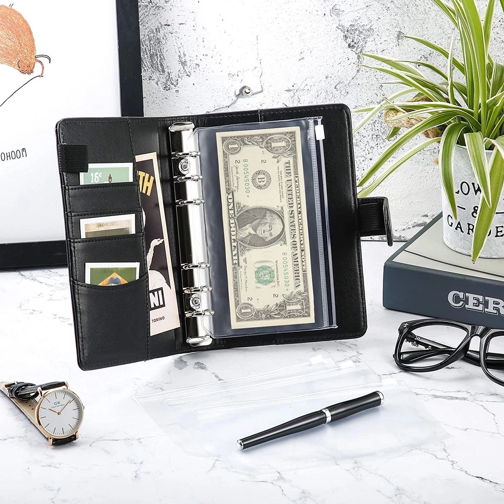 Sổ Tay A6 Bìa Da PU Có Khóa Kéo Tiện Dụng