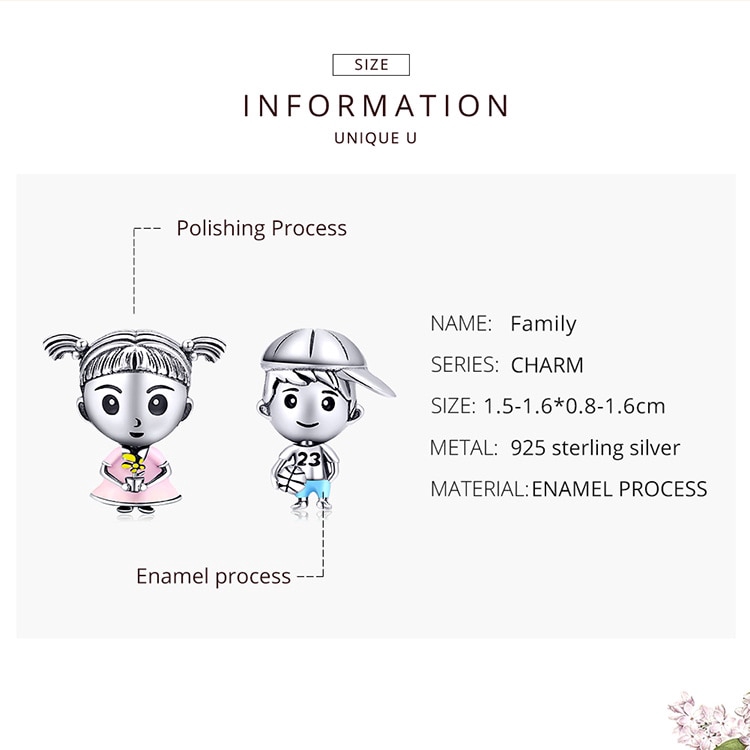 Hạt phụ kiện Bamoer bạc 925 làm vòng đeo tay thời trang xinh xắn