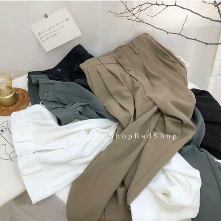 Quần tây ống rộng cạp cao dáng dài 100cm tôn dáng,chất vải ruby mềm,cõ dãn nhẹ,cạp chun phía sau | BigBuy360 - bigbuy360.vn