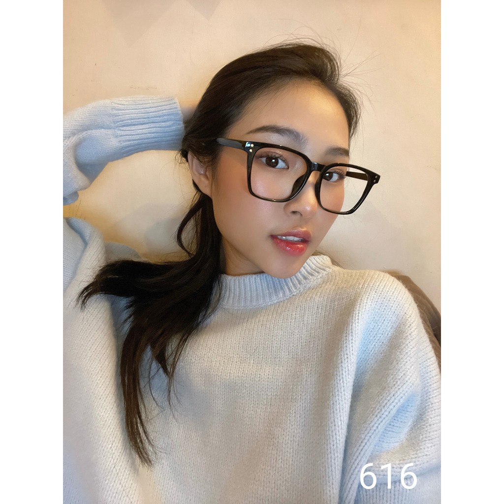 Gọng kính cận nam nữ Lilyeyewear mắt vuông to đi đường chống bụi, màu sắc thời trang - 616