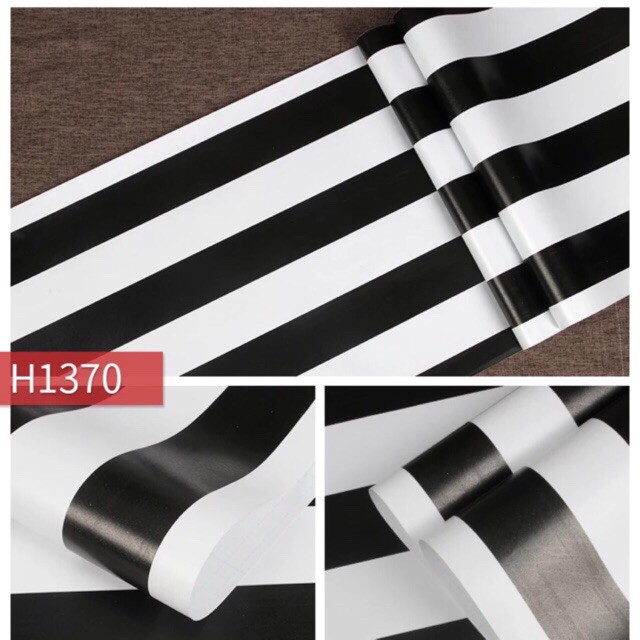Giấy dán tường decal sọc đen trắng đẹp rẻ loại 45cm có keo sẵn
