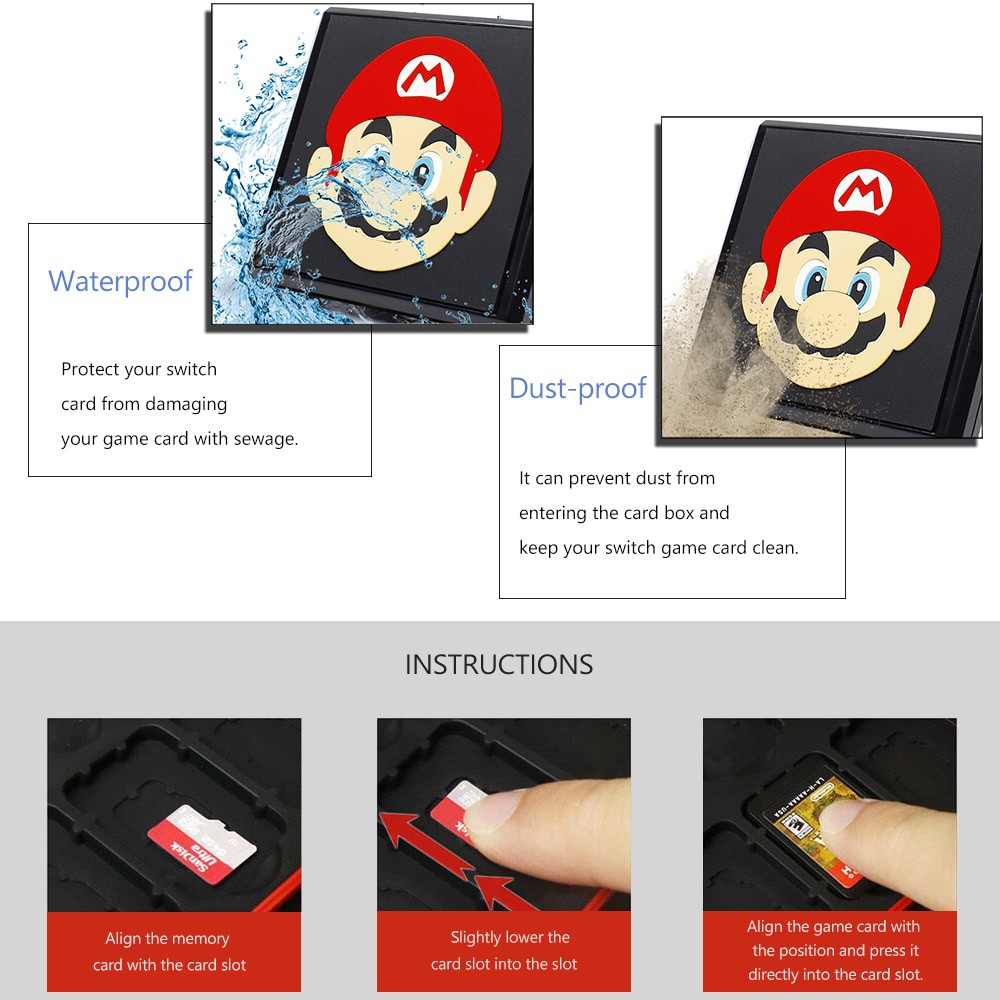 Hộp đựng bảo vệ phụ kiện trò chơi LAMMCOU thiết kế di động thích hợp cho NS Switch