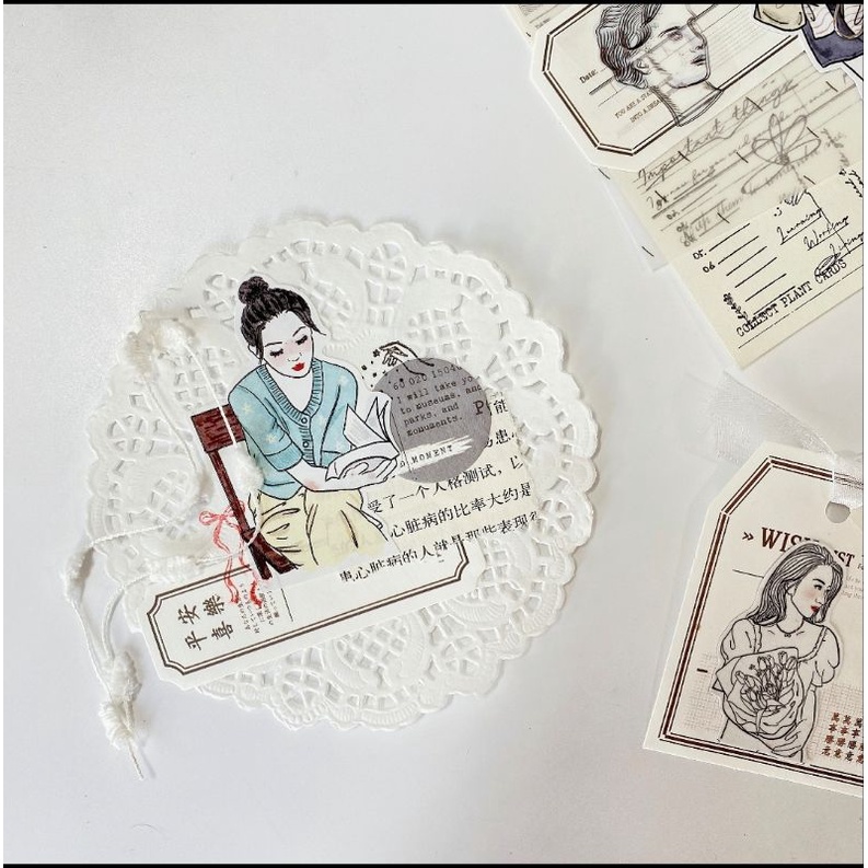 Krisna.room ♡ Jenny Studio- Set gồm 20 hình sticker cô gái mùa hè trang trí sổ
