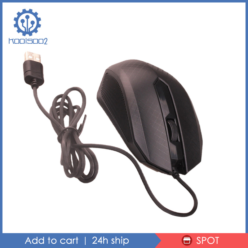 [KOOLSOO2]USB Professional Gaming Mouse, Wired Optical Mouse for Office/Home-Black