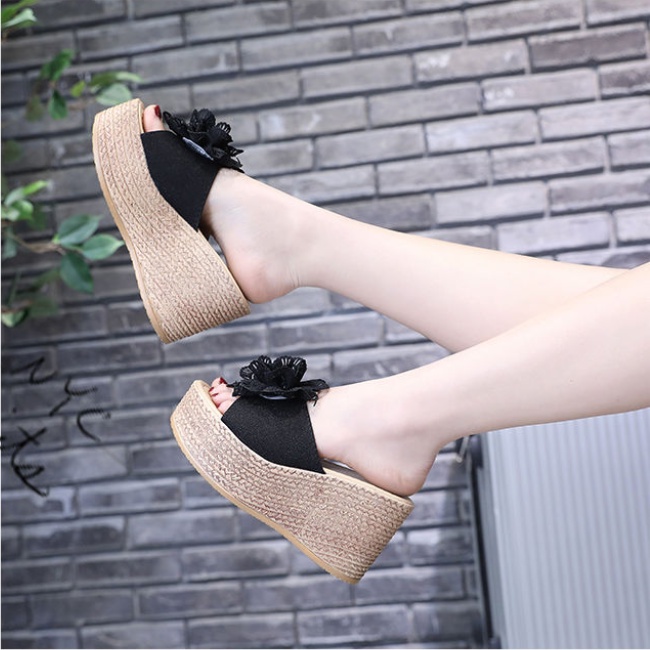 M & X~ Dép Sandal Đi Biển Đế Xuồng Dày Cao Chống Trượt Thời Trang Cho Nữ