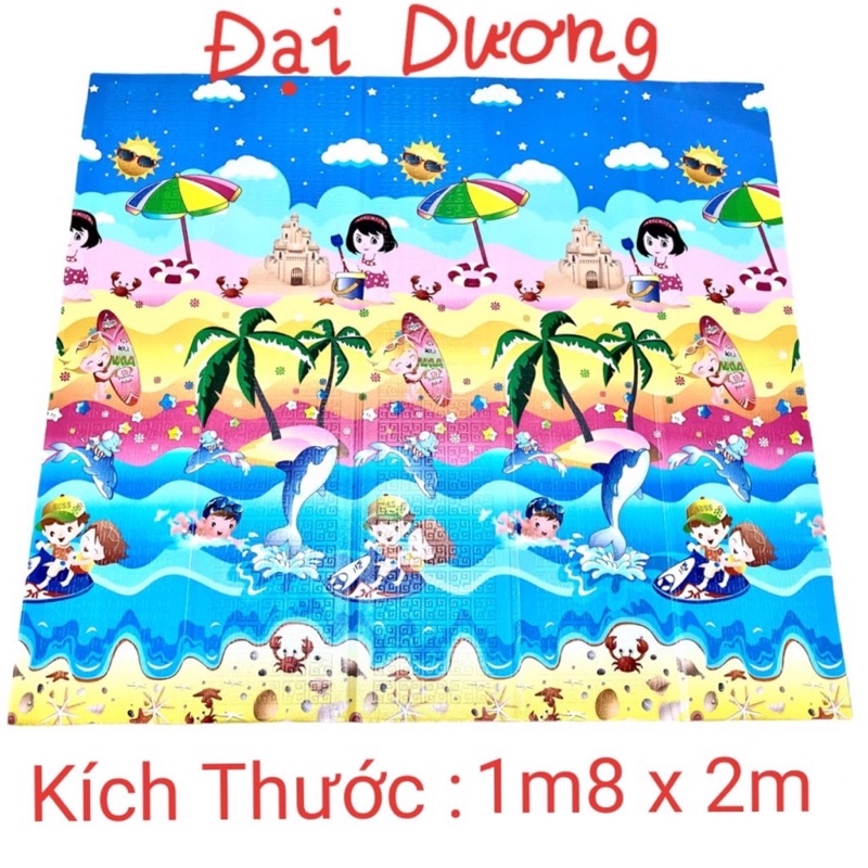 Thảm xốp gấp gọn in hình 2 mặt cho bé,chất liệu XPE kích thước 1m8x2m