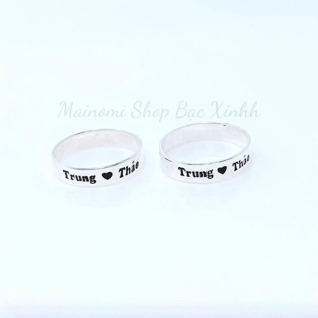 Nhẫn đôi khắc tên theo yêu cầu MAINOMI gắn kết yêu thương. Miễn phí khắc tên theo yêu cầu