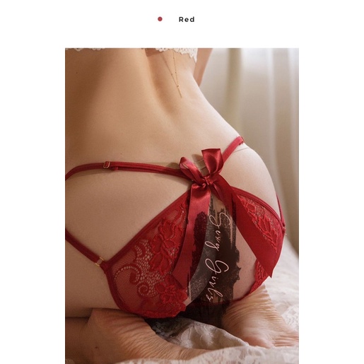 Ck115- Quần chip ren nơ phía sau - quần lót xẻ đáy sexy -CAMLUU99