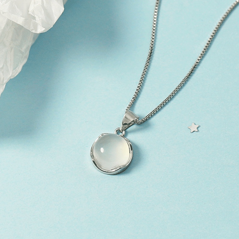 Vòng Cổ Mặt Đá Chalcedony Thời Trang Cho Nữ