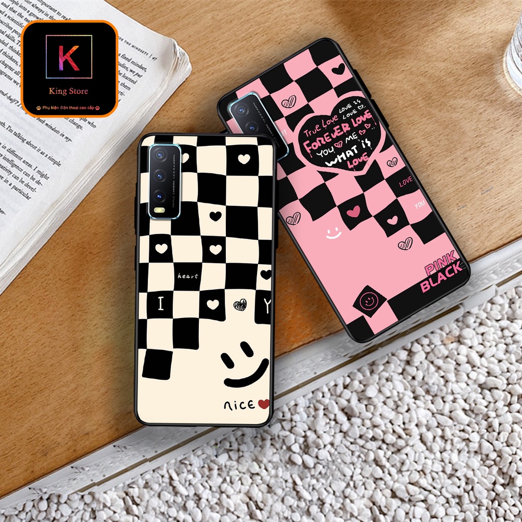 Ốp lưng Vivo Y20 - Vivo Y20s - Vivo Y12s - Ốp lưng in hình họa tiết caro bền, đẹp