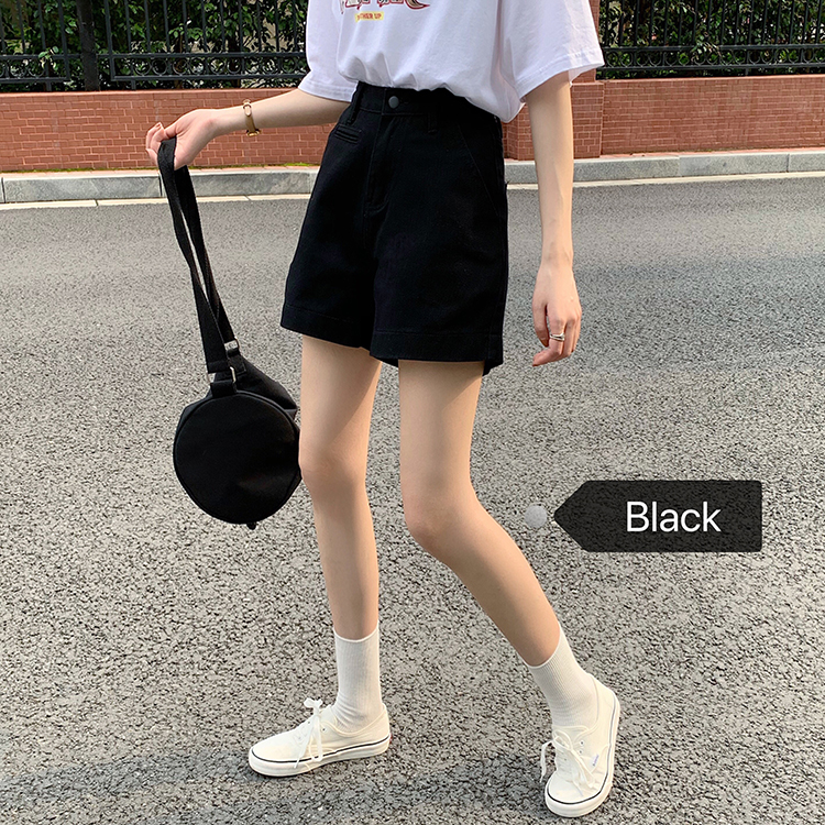 Quần short denim lưng cao 42244 đơn giản dễ phối đồ