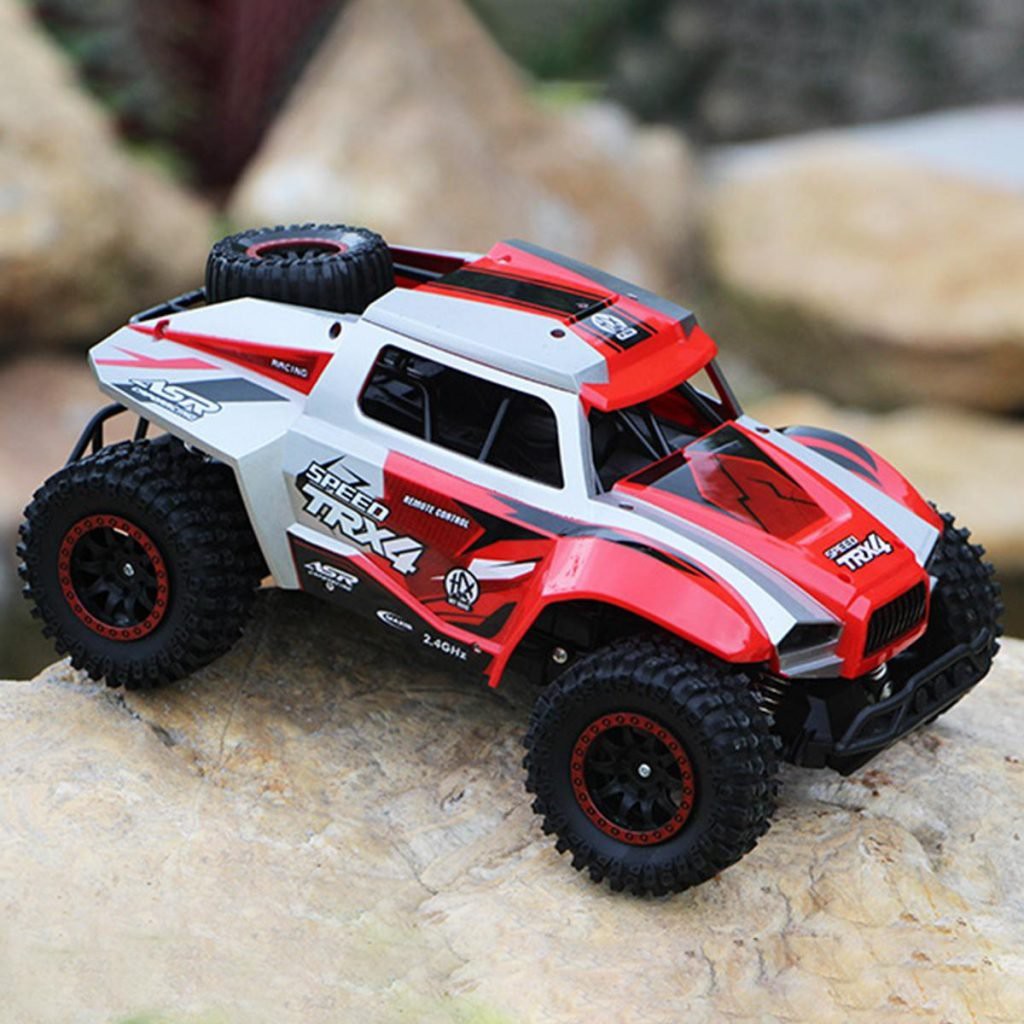 Ô TÔ ĐỊA HÌNH ĐIỀU KHIỂN TỪ XA  HIGH SPEED TRX4 2 MÀU ĐEN ĐỎ, HẦM HỐ, CHẮC CHẮN, SIÊU BỀN, BÉ SẼ THÍCH MÊ