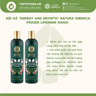 Gội xả Natura Siberica Frozen Limonnik Nanai "Energy And Growth" phục hồi, nuôi tóc bóng khoẻ, mềm mượt, bồng bềnh