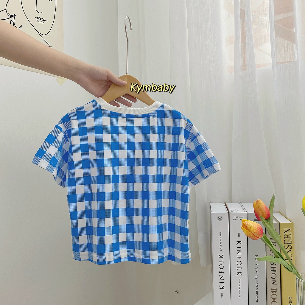 Áo thun gấu caro cho bé gái A664