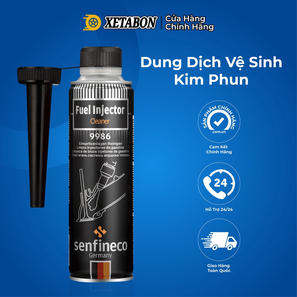 Dung dịch vệ sinh kim phun, bình xăng, buồng đốt xe Senfineco, tẩy sạch vết bẩn, tiết kiệm nhiên liệu