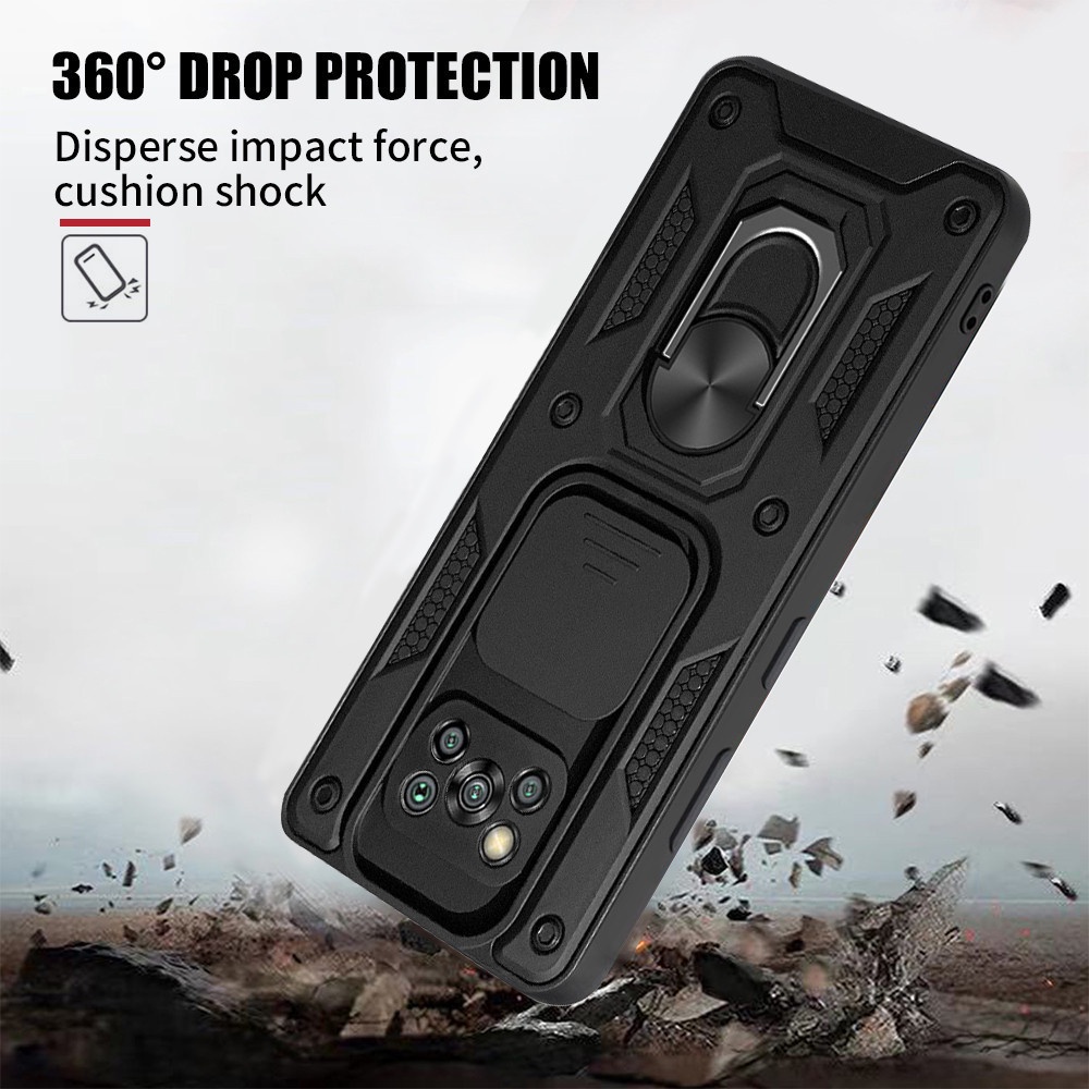 Ốp điện thoại chống sốc có nhẫn đỡ nam châm cho Xiaomi Pocophone Poco X3 Pro NFC