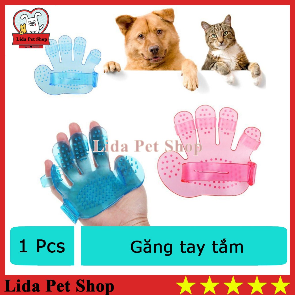 1 chiếc Găng tay tắm chó mèo bằng nhựa dẻo găng tay mát xa cho thú cưng - Lida pet shop
