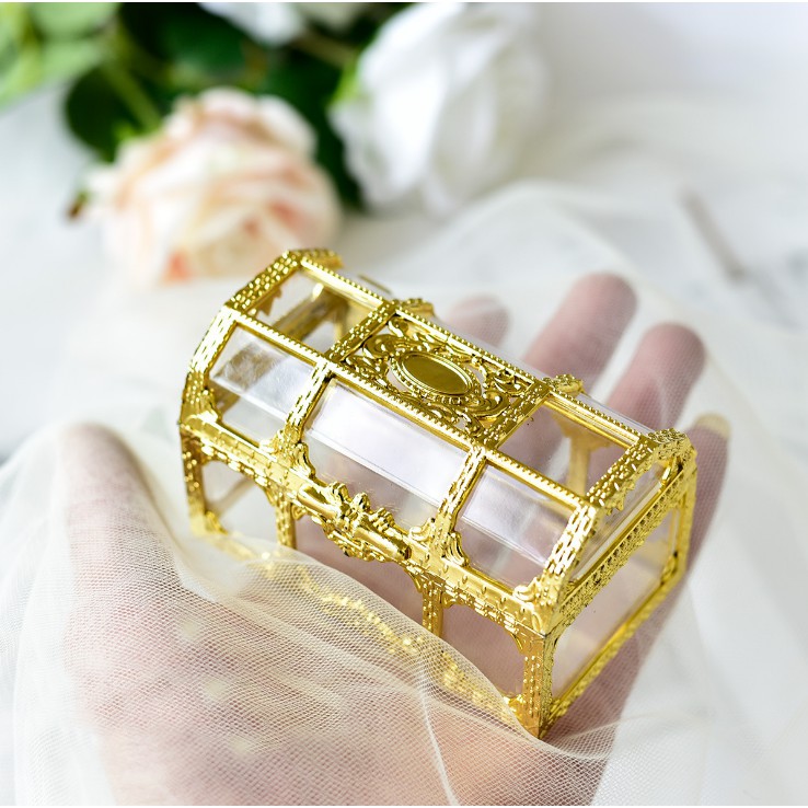 Đồ Trang Trí Bánh Kem [Freeship❤️] Rương Vàng Trang Trí Bánh, Tiểu Cảnh