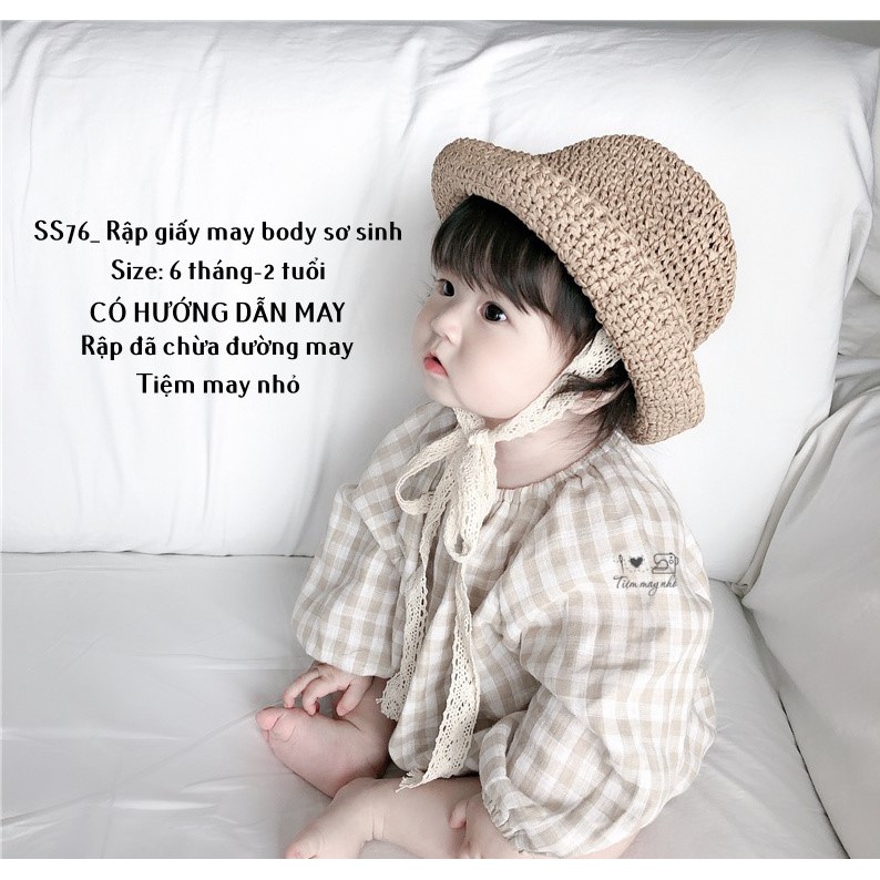 SS76_ rập giấy may body tay raglan