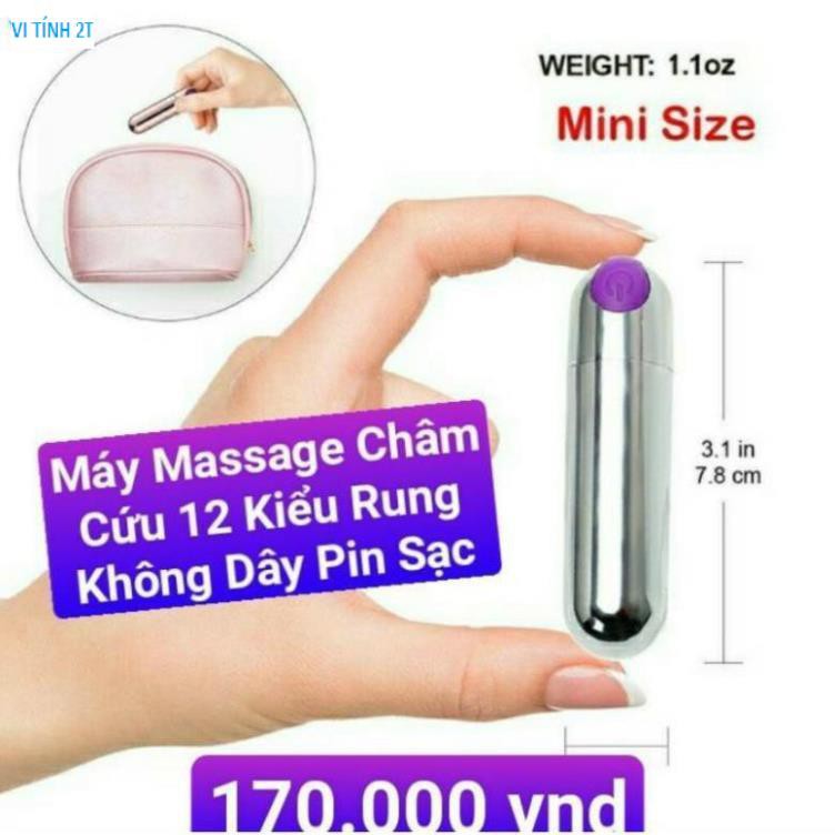 Máy Massage Châm Cứu 12 Kiểu Rung Không Dây Pin Sạc rung tê tái rung mạnh