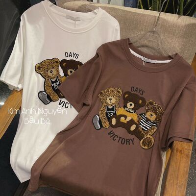 Áo phông nữ 3 con gấu nhiều màu hình in