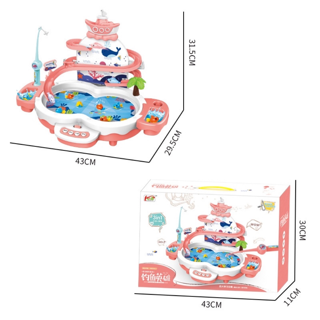 Bộ đồ chơi câu cá PLAYKID có nhạc cầu trượt cho bé trai bé gái PK024