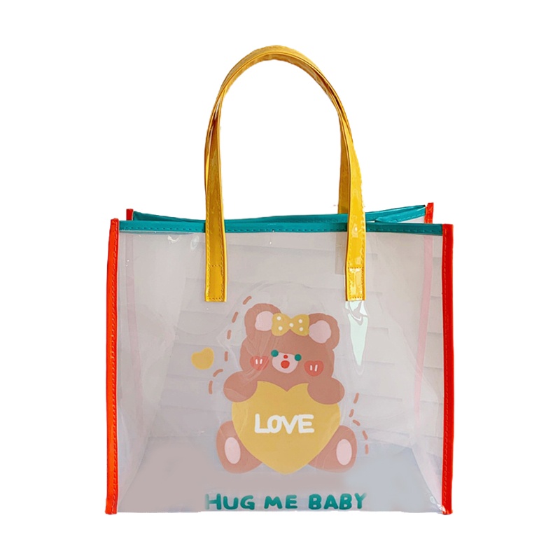 Túi Xách Jelly Màu Trong Suốt Sức Chứa Lớn Thời Trang Đi Biển Cho Nữ