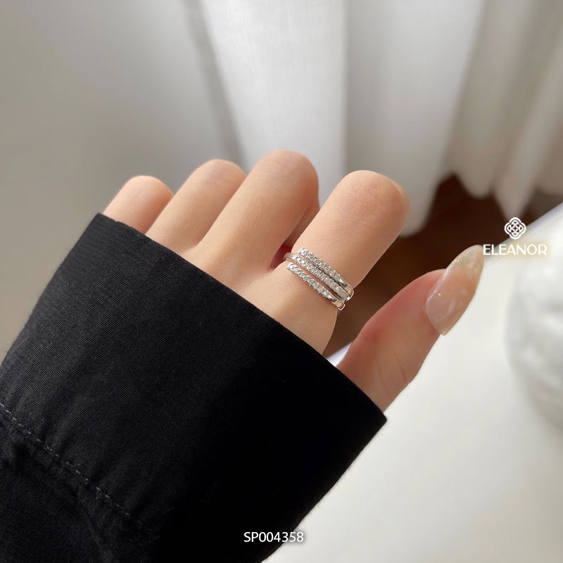 Nhẫn nữ hở bạc 925 Eleanor Accessories đính đá phụ kiện trang sức basic 3036